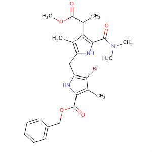 1H-Pyrrole-3-propanoic acid,5-[[3-bromo-4-methyl-5-[(phenylmethoxy)carbonyl]-1H-pyrrol-2-yl]methyl]-2-[(dimethylamino)carbonyl]-4-methyl-, methyl ester
