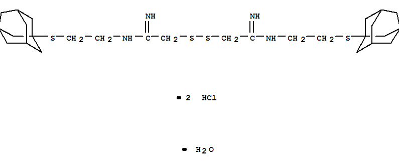 (1E,1'Z)-2,2'-disulfanediylbis{N'-[2-(tricyclo[3.3.1.1~3,7~]dec-1-ylsulfanyl)ethyl]ethanimidamide} dihydrochloride hydrate