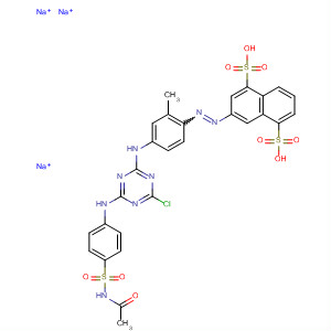 1,5-Naphthalenedisulfonic acid,3-[[4-[[4-[[4-[(acetylamino)sulfonyl]phenyl]amino]-6-chloro-1,3,5-triazin-2-yl]amino]-2-methylphenyl]azo]-, trisodium salt