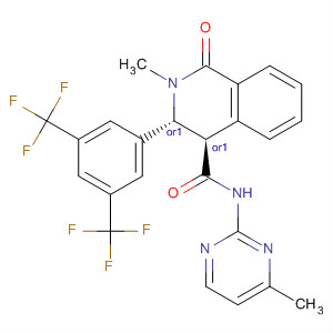 4-Isoquinolinecarboxamide,3-[3,5-bis(trifluoromethyl)phenyl]-1,2,3,4-tetrahydro-2-methyl-N-(4-methyl-2-pyrimidinyl)-1-oxo-, (3R,4R)-rel-