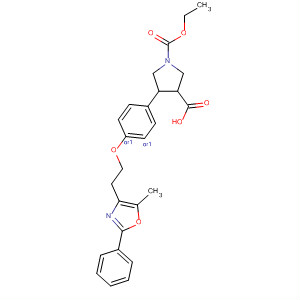 1,3-Pyrrolidinedicarboxylic acid,4-[4-[2-(5-methyl-2-phenyl-4-oxazolyl)ethoxy]phenyl]-, 1-ethyl ester,(3R,4R)-rel-