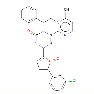 Pyrimido[5,4-e]-1,2,4-triazine-5,7(1H,6H)-dione,3-[5-(3-chlorophenyl)-2-furanyl]-6-methyl-1-(2-phenylethyl)-