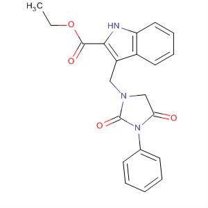 1H-Indole-2-carboxylic acid,3-[(2,4-dioxo-3-phenyl-1-imidazolidinyl)methyl]-, ethyl ester