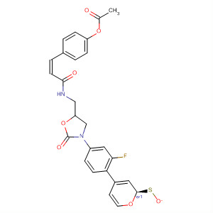 2-Propenamide,3-[4-(acetyloxy)phenyl]-N-[[(5S)-3-[3-fluoro-4-(trans-tetrahydro-1-oxido-2H-thiopyran-4-yl)phenyl]-2-oxo-5-oxazolidinyl]methyl]-