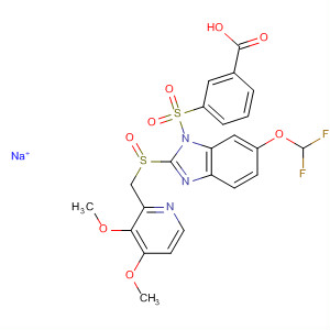 Benzoic acid,3-[[6-(difluoromethoxy)-2-[[(3,4-dimethoxy-2-pyridinyl)methyl]sulfinyl]-1H-benzimidazol-1-yl]sulfonyl]-, sodium salt