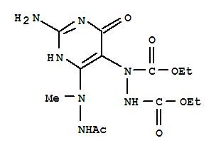 diethyl 1-[6-(2-acetyl-1-methylhydrazinyl)-2-amino-4-oxo-1,4-dihydropyrimidin-5-yl]hydrazine-1,2-dicarboxylate