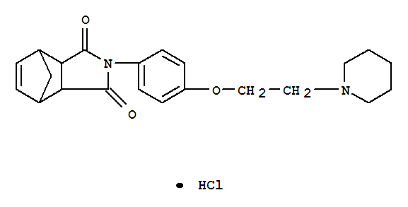 4,7-Methano-1H-isoindole-1,3(2H)-dione, 3a,4,7,7a-tetrahydro-2-(4-(2-(1-piperidinyl)ethoxy)phenyl)-, monohydrochloride