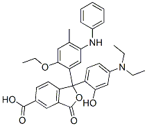 1-[4-(Diethylamino)-2-hydroxyphenyl]-1-[2-ethoxy-4-methyl-5-(phenylamino)phenyl]-1,3-dihydro-3-oxo-5-isobenzofurancarboxylic acid