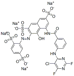 tetrasodium 5-[[3-[(5-chloro-2,6-difluoropyrimidin-4-yl)amino]benzoyl]amino]-3-[(2,5-disulphonatophenyl)azo]-4-hydroxynaphthalene-2,7-disulphonate