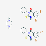 6,8-dibromo-3-cyclohexyl-2-sulfanylidene-1h-quinazolin-4-one;piperazine