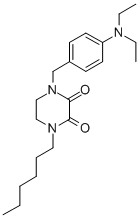 1-(4-diethylaminobenzyl)-4-n-hexyl-2,3-dioxopiperazine