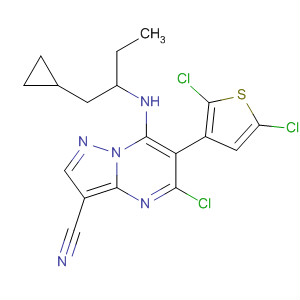 Pyrazolo[1,5-a]pyrimidine-3-carbonitrile,5-chloro-7-[(cyclopropylmethyl)propylamino]-6-(2,5-dichloro-3-thienyl)-