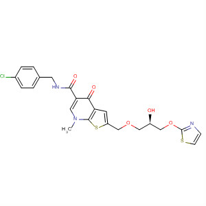 Thieno[2,3-b]pyridine-5-carboxamide,N-[(4-chlorophenyl)methyl]-4,7-dihydro-2-[[(2R)-2-hydroxy-3-(2-thiazolyloxy)propoxy]methyl]-7-methyl-4-oxo-