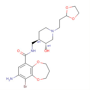 2H-1,5-Benzodioxepin-6-carboxamide,8-amino-9-bromo-N-[[(3R,4R)-1-[2-(1,3-dioxolan-2-yl)ethyl]-3-hydroxy-4-piperidinyl]methyl]-3,4-dihydro-, rel-