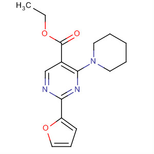 5-Pyrimidinecarboxylic acid, 2-(2-furanyl)-4-(1-piperidinyl)-, ethyl ester