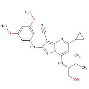 Pyrazolo[1,5-a]pyrimidine-3-carbonitrile,5-cyclopropyl-2-[(3,5-dimethoxyphenyl)amino]-7-[[(1R)-1-(hydroxymethyl)-2-methylpropyl]amino]-