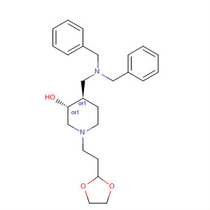 3-Piperidinol,4-[[bis(phenylmethyl)amino]methyl]-1-[2-(1,3-dioxolan-2-yl)ethyl]-,(3R,4R)-rel-