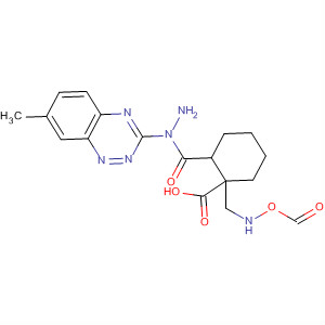 Cyclohexanecarboxylic acid, 1-[(formylhydroxyamino)methyl]-,2-(7-methyl-1,2,4-benzotriazin-3-yl)hydrazide