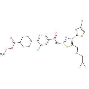 4-Piperidinecarboxylic acid,1-[3-chloro-5-[[[4-(4-chloro-2-thienyl)-5-[(cyclopropylmethylamino)methyl]-2-thiazolyl]amino]carbonyl]-2-pyridinyl]-, ethyl ester