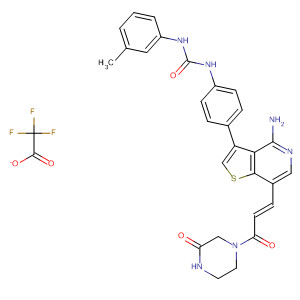 Piperazinone,4-[(2E)-3-[4-amino-3-[4-[[[(3-methylphenyl)amino]carbonyl]amino]phenyl]thieno[3,2-c]pyridin-7-yl]-1-oxo-2-propenyl]-, mono(trifluoroacetate)