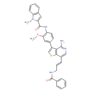 1H-Indole-2-carboxamide,N-[4-[4-amino-7-[(1E)-3-(benzoylamino)-1-propenyl]thieno[3,2-c]pyridin-3-yl]-2-methoxyphenyl]-1-methyl-