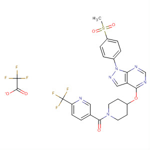 Piperidine,4-[[1-[4-(methylsulfonyl)phenyl]-1H-pyrazolo[3,4-d]pyrimidin-4-yl]oxy]-1-[[6-(trifluoromethyl)-3-pyridinyl]carbonyl]-, trifluoroacetate