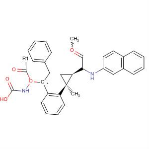 Carbamic acid,[(S)-[(1S,2R)-1-methyl-2-[(1R)-1-methyl-2-(2-naphthalenylamino)-2-oxoethyl]cyclopropyl]phenylmethyl]-, phenylmethyl ester