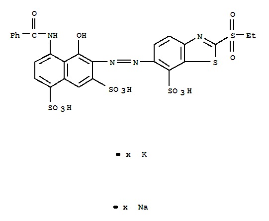 4-(benzoylamino)-6-[[2-(ethylsulphonyl)-7-sulphobenzothiazol-6-yl]azo]-5-hydroxynaphthalene-1,7-disulphonic acid, potassium sodium salt
