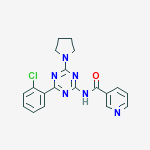 3-Pyridinecarboxamide, N-(4-(2-chlorophenyl)-6-(1-pyrrolidinyl)-1,3,5- triazin-2-yl)-