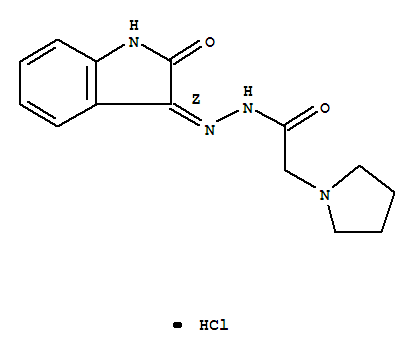 1-Pyrrolidineacetic acid, (1,2-dihydro-2-oxo-3H-indol-3-ylidene)hydraz ide, HCl, (Z)-