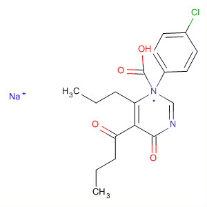 3-Pyridazinecarboxylic acid,1-(4-chlorophenyl)-1,4-dihydro-4-oxo-5-(1-oxobutyl)-6-propyl-, sodiumsalt