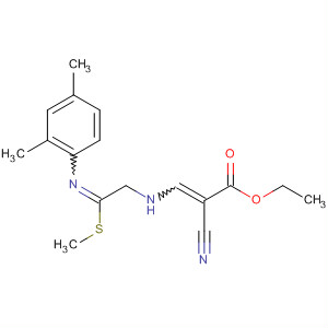 2-Propenoic acid,2-cyano-3-[[[(2,4-dimethylphenyl)imino](methylthio)methyl]methylamino]-, ethyl ester