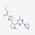 ethyl 2-[2-(2-imidazol-1-yl-6-methylpyrimidin-4-yl)pyrrolidin-3-yl]-1,3-thiazole-4-carboxylate
