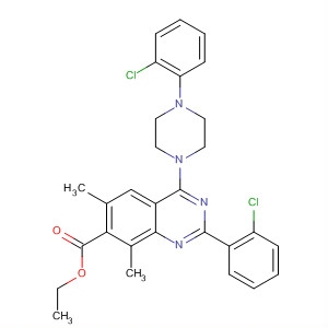 7-Quinazolinecarboxylic acid,2-(2-chlorophenyl)-4-[4-(2-chlorophenyl)-1-piperazinyl]-6,8-dimethyl-,ethyl ester