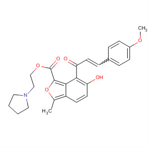 2-Benzofurancarboxylic acid,6-hydroxy-7-[3-(4-methoxyphenyl)-1-oxo-2-propenyl]-3-methyl-,2-(1-pyrrolidinyl)ethyl ester