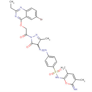 3H-Pyrazol-3-one,2-[[(6-bromo-2-ethyl-4-quinazolinyl)oxy]acetyl]-4-[[4-[[(4,6-dimethyl-2-pyrimidinyl)amino]sulfonyl]phenyl]azo]-2,4-dihydro-5-methyl-