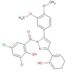1H-Pyrazole,1-(3,5-dichloro-2-hydroxybenzoyl)-5-(3,4-dimethoxyphenyl)-4,5-dihydro-3-(2-hydroxyphenyl)-