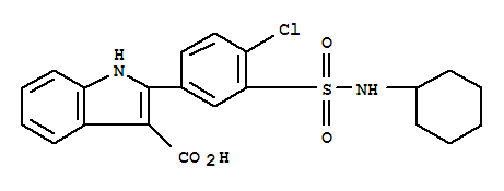 1H-Indole-3-carboxylic  acid,  2-[4-chloro-3-[(cyclohexylamino)sulfonyl]phenyl]-