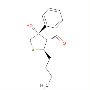 3-Thiophenecarboxaldehyde, 2-butyltetrahydro-4-hydroxy-4-phenyl-,(2R,3R,4S)-