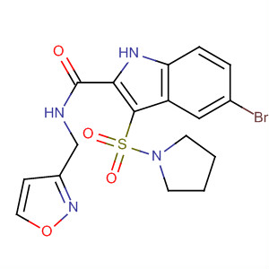 1H-Indole-2-carboxamide,5-bromo-N-(3-isoxazolylmethyl)-3-(1-pyrrolidinylsulfonyl)-