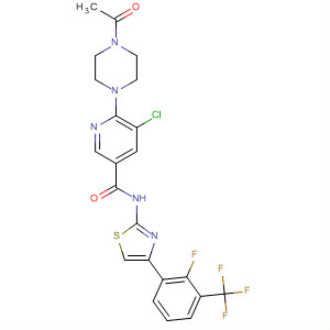 3-Pyridinecarboxamide,6-(4-acetyl-1-piperazinyl)-5-chloro-N-[4-[2-fluoro-3-(trifluoromethyl)phenyl]-2-thiazolyl]-