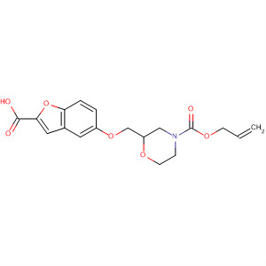 4-Morpholinecarboxylic acid,2-[[(2-carboxy-5-benzofuranyl)oxy]methyl]-, 2-propen-1-yl ester