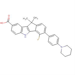 Indeno[1,2-b]indole-2-carboxylic acid,6-fluoro-5,10-dihydro-10,10-dimethyl-7-[4-(1-piperidinyl)phenyl]-