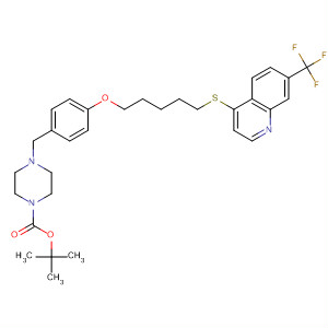 1-Piperazinecarboxylic acid,4-[[4-[[5-[[7-(trifluoromethyl)-4-quinolinyl]thio]pentyl]oxy]phenyl]methyl]-,1,1-dimethylethyl ester