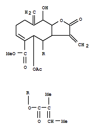(3aS,4S,5S,6E,11S,11aS)-5-(Acetyloxy)-2,3,3a,4,5,8,9,10,11,11a-decahydro-11-hydroxy-3,10-bis(methylene)-4-[[(Z)-2-methyl-1-oxo-2-butenyl]oxy]-2-oxocyclodeca[b]furan-6-carboxylic acid methyl ester
