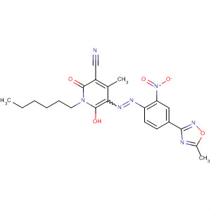 3-Pyridinecarbonitrile,1-hexyl-1,2-dihydro-6-hydroxy-4-methyl-5-[[4-(5-methyl-1,2,4-oxadiazol-3-yl)-2-nitrophenyl]azo]-2-oxo-