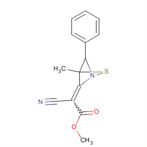 Acetic acid, cyano(3-methyl-4-phenyl-1,3-thiazetidin-2-ylidene)-, methylester