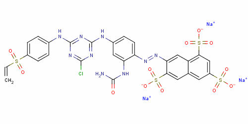 7-[[2-[(aminocarbonyl)amino]-4-[[4-chloro-6-[[4-[vinylsulphonyl]phenyl]amino]-1,3,5-triazin-2-yl]amino]phenyl]azo]naphthalene-1,3,6-trisulphonic acid, sodium salt