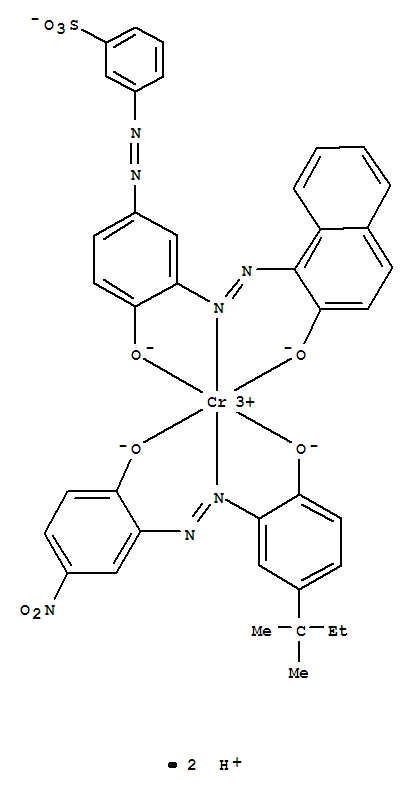 Dihydrogen (3-((4-hydroxy-3-((2-hydroxy-1-naphthyl)azo)phenyl)azo)benzenesulphonato(3-))(2-((2-hydroxy-5-nitrophenyl)azo)-4-tert-pentylphenolato(2-))chromate(2-)