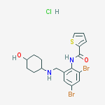 N-[2,4-dibromo-6-[[(4-hydroxycyclohexyl)amino]methyl]phenyl]thiophene-2-carboxamide;hydrochloride